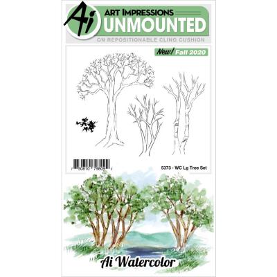 Art Impressions Watercolor Cling Rubber Stamps - Large Tree